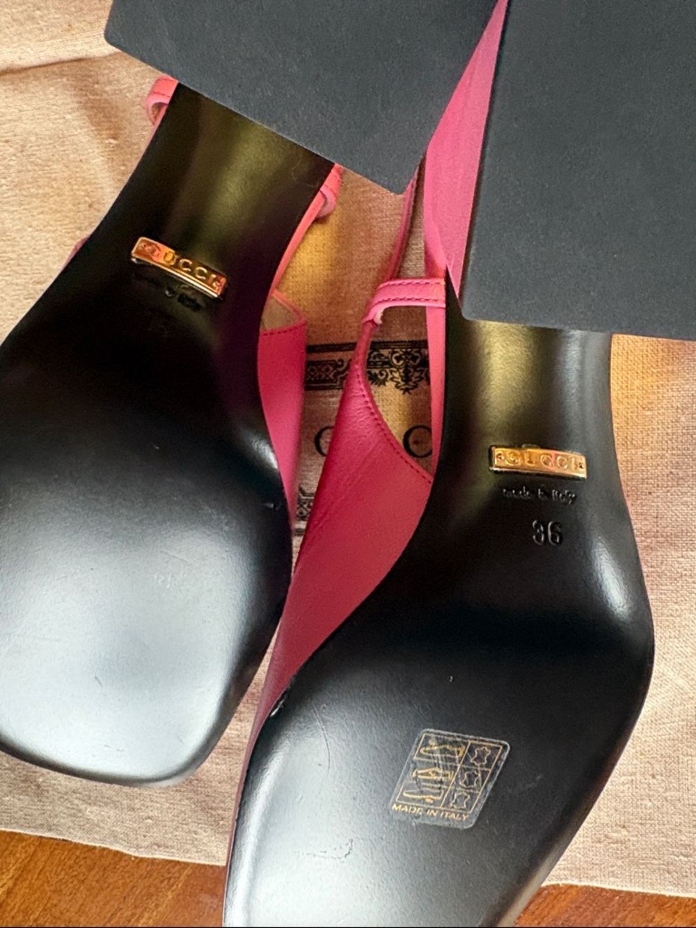 Gucci Pink Leather Horsebit Slingback Heels - Picture 5 of 11